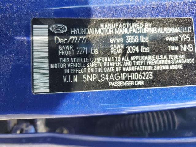 Photo 12 VIN: 5NPLS4AG1PH106223 - HYUNDAI ELANTRA 