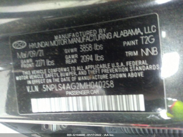 Photo 8 VIN: 5NPLS4AG2MH040258 - HYUNDAI ELANTRA 