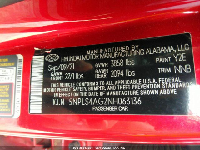 Photo 8 VIN: 5NPLS4AG2NH063136 - HYUNDAI ELANTRA 