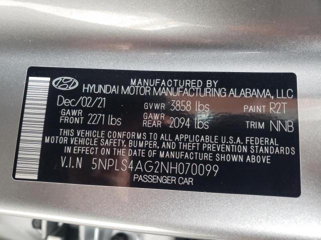 Photo 9 VIN: 5NPLS4AG2NH070099 - HYUNDAI ELANTRA SE 