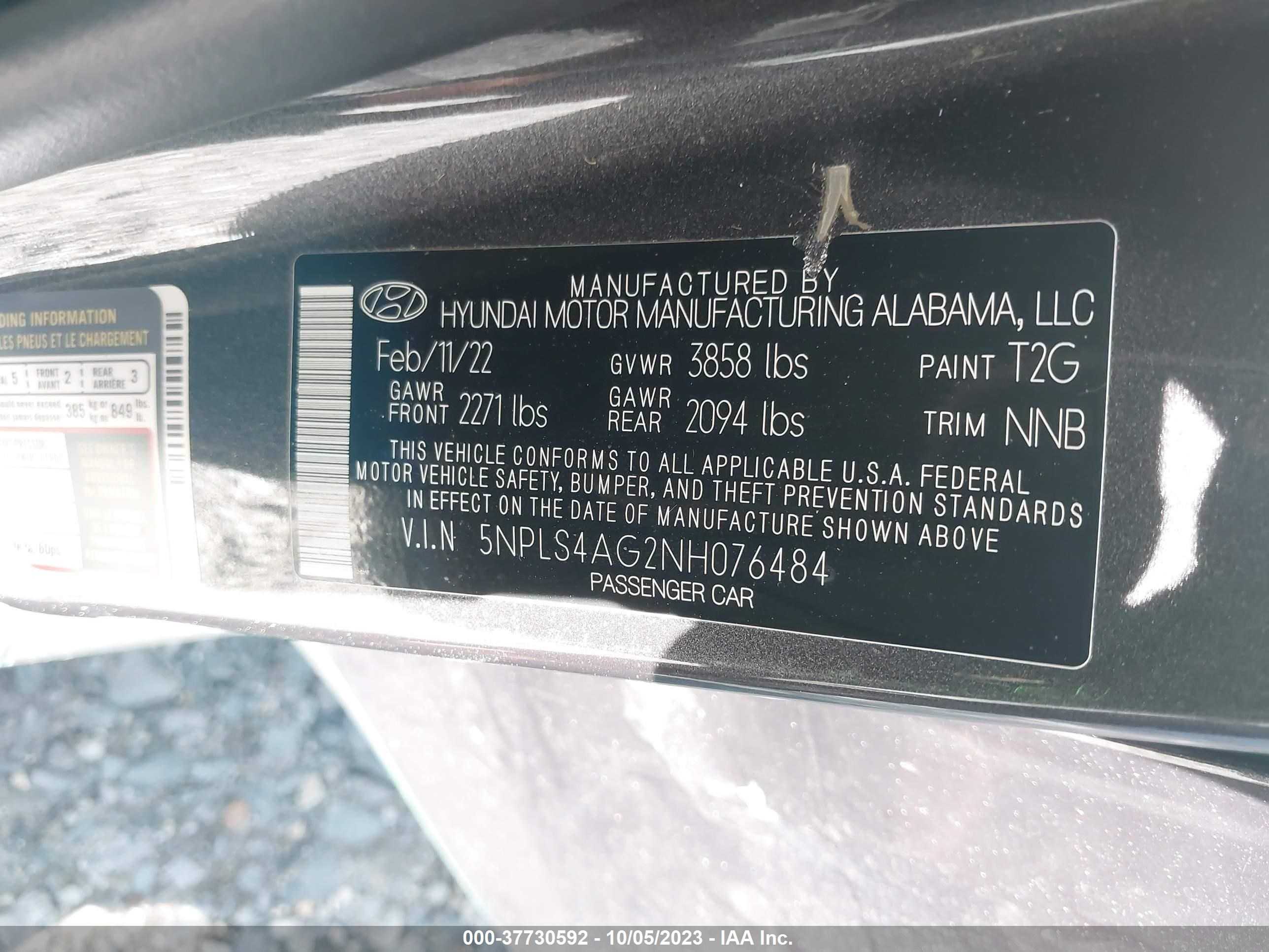 Photo 8 VIN: 5NPLS4AG2NH076484 - HYUNDAI ELANTRA 