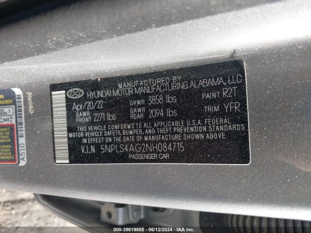 Photo 8 VIN: 5NPLS4AG2NH084715 - HYUNDAI ELANTRA 