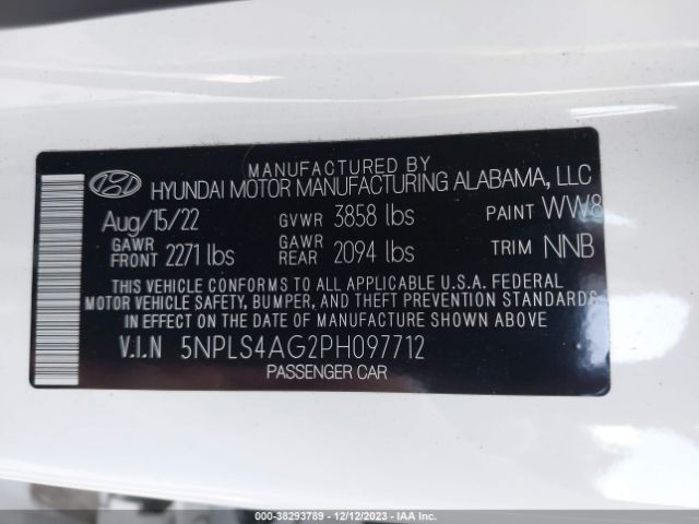 Photo 8 VIN: 5NPLS4AG2PH097712 - HYUNDAI ELANTRA 