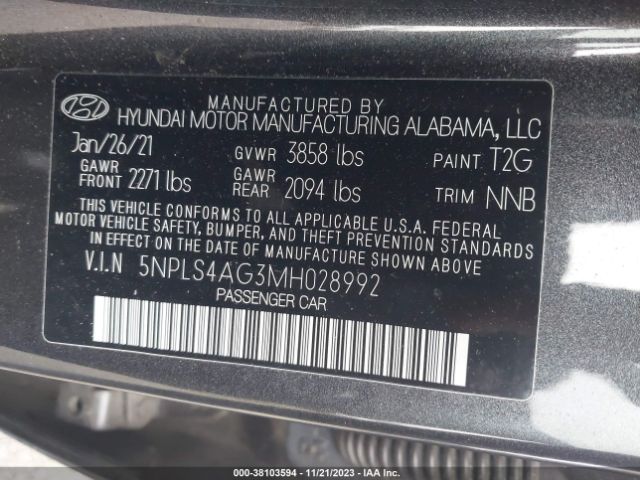 Photo 8 VIN: 5NPLS4AG3MH028992 - HYUNDAI ELANTRA 