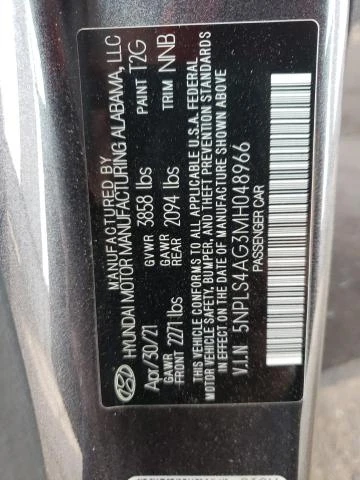 Photo 11 VIN: 5NPLS4AG3MH048966 - HYUNDAI ELANTRA SE 