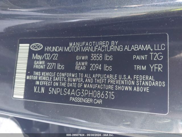 Photo 8 VIN: 5NPLS4AG3PH086315 - HYUNDAI ELANTRA 