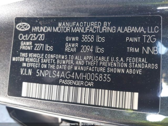 Photo 8 VIN: 5NPLS4AG4MH005835 - HYUNDAI ELANTRA 