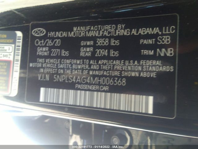 Photo 8 VIN: 5NPLS4AG4MH006368 - HYUNDAI ELANTRA 