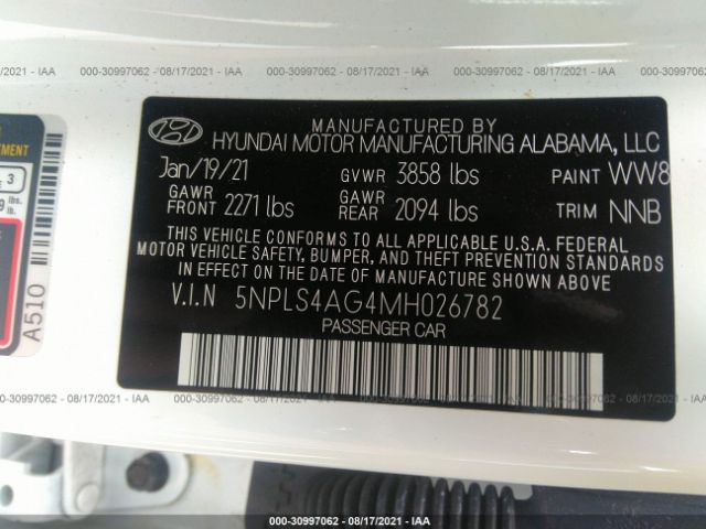 Photo 8 VIN: 5NPLS4AG4MH026782 - HYUNDAI ELANTRA 