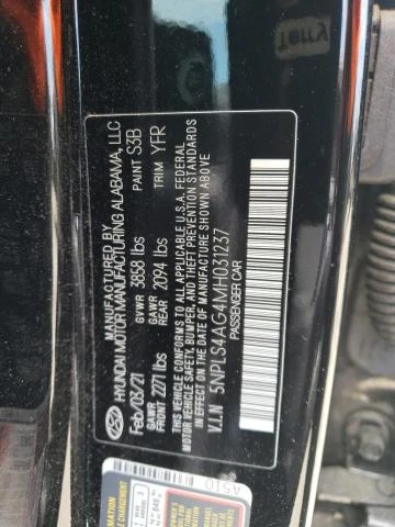 Photo 11 VIN: 5NPLS4AG4MH031237 - HYUNDAI ELANTRA SE 