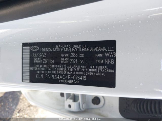 Photo 8 VIN: 5NPLS4AG4PH093418 - HYUNDAI ELANTRA 