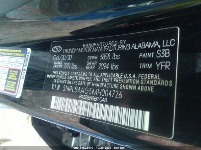 Photo 8 VIN: 5NPLS4AG5MH004726 - HYUNDAI ELANTRA 