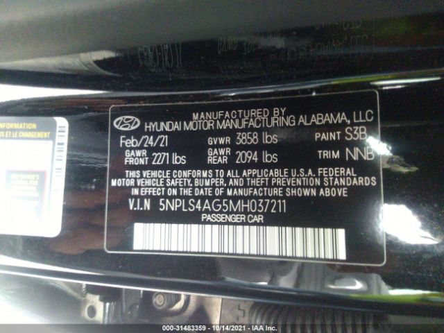 Photo 8 VIN: 5NPLS4AG5MH037211 - HYUNDAI ELANTRA 