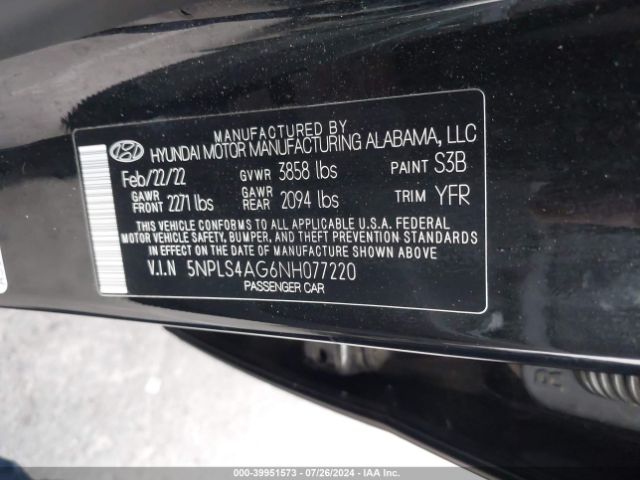 Photo 8 VIN: 5NPLS4AG6NH077220 - HYUNDAI ELANTRA 