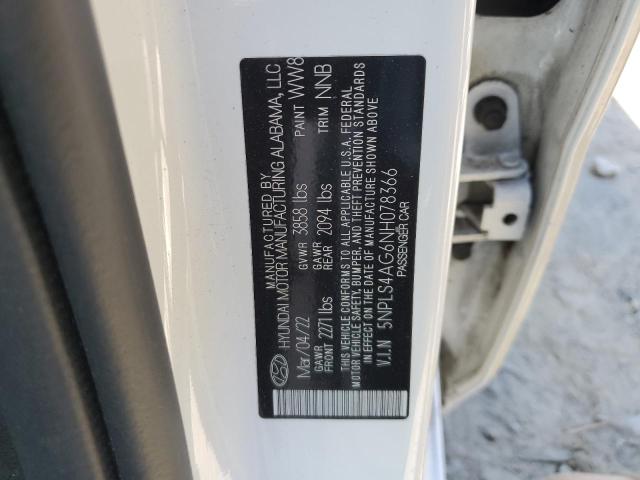 Photo 12 VIN: 5NPLS4AG6NH078366 - HYUNDAI ELANTRA 