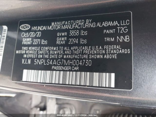 Photo 8 VIN: 5NPLS4AG7MH004730 - HYUNDAI ELANTRA 