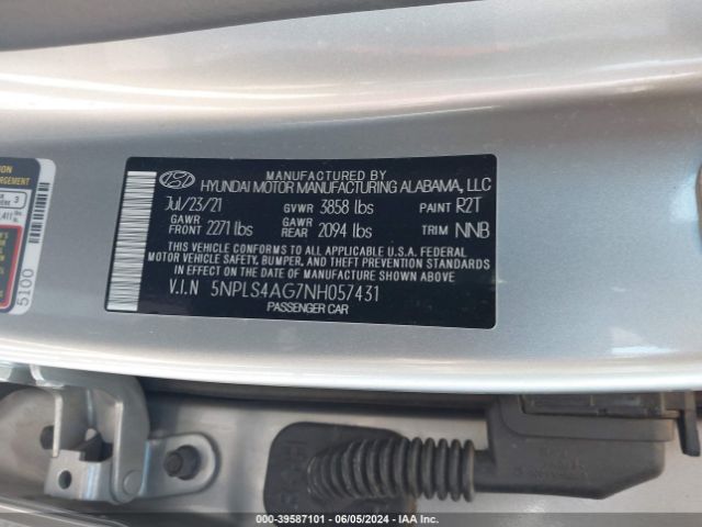 Photo 8 VIN: 5NPLS4AG7NH057431 - HYUNDAI ELANTRA 