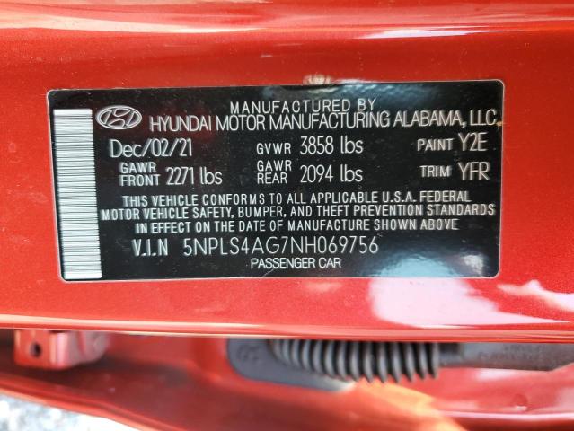 Photo 11 VIN: 5NPLS4AG7NH069756 - HYUNDAI ELANTRA SE 