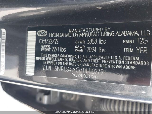 Photo 8 VIN: 5NPLS4AG7PH102791 - HYUNDAI ELANTRA 