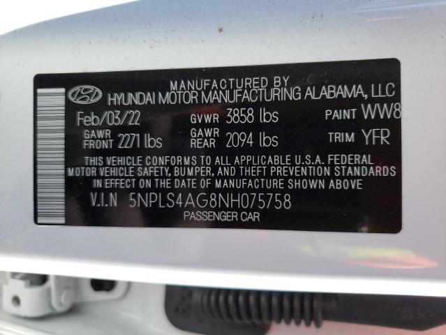 Photo 11 VIN: 5NPLS4AG8NH075758 - HYUNDAI ELANTRA 