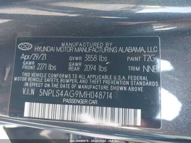 Photo 8 VIN: 5NPLS4AG9MH048714 - HYUNDAI ELANTRA 