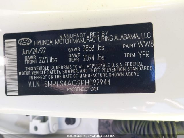 Photo 8 VIN: 5NPLS4AG9PH092944 - HYUNDAI ELANTRA 