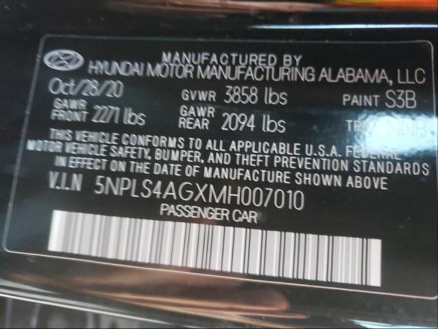 Photo 9 VIN: 5NPLS4AGXMH007010 - HYUNDAI ELANTRA SE 