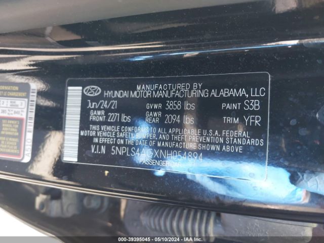 Photo 8 VIN: 5NPLS4AGXNH054894 - HYUNDAI ELANTRA 