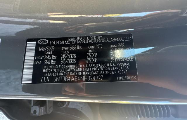 Photo 9 VIN: 5NTJB4AE4NH024927 - HYUNDAI SANTA CRUZ 