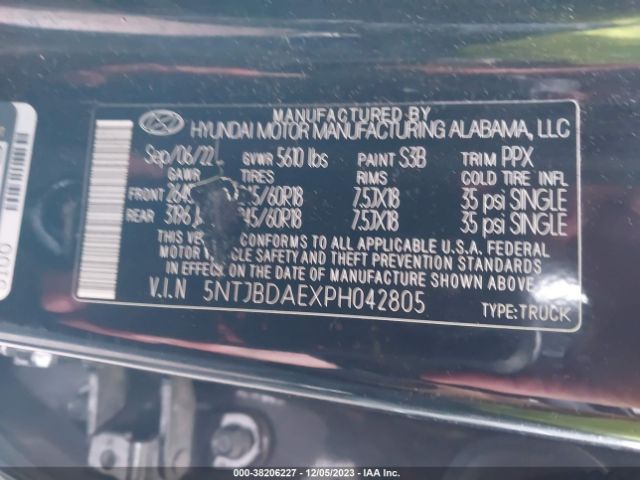 Photo 8 VIN: 5NTJBDAEXPH042805 - HYUNDAI SANTA CRUZ 