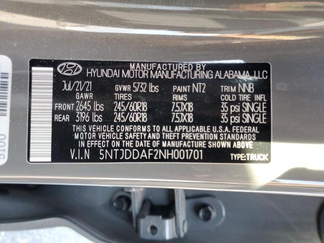 Photo 11 VIN: 5NTJDDAF2NH001701 - HYUNDAI SANTA CRUZ 