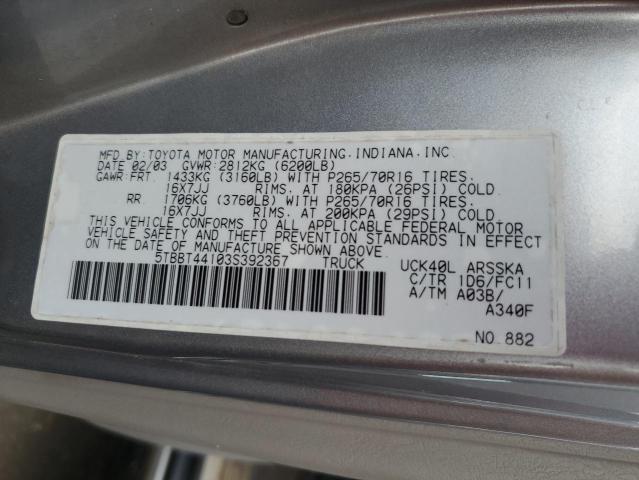 Photo 11 VIN: 5TBBT44103S392367 - TOYOTA TUNDRA ACC 