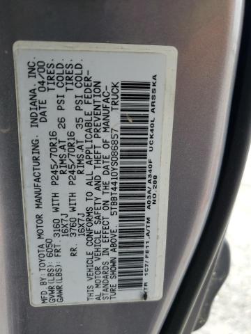 Photo 11 VIN: 5TBBT4410YS086857 - TOYOTA TUNDRA ACC 