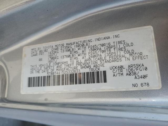 Photo 12 VIN: 5TBBT44152S332633 - TOYOTA TUNDRA ACC 