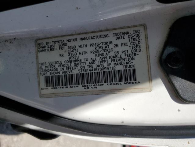 Photo 12 VIN: 5TBBT4416YS099712 - TOYOTA TUNDRA ACC 