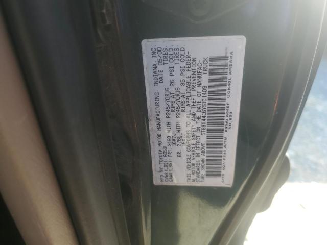 Photo 11 VIN: 5TBBT4416YS101409 - TOYOTA TUNDRA ACC 