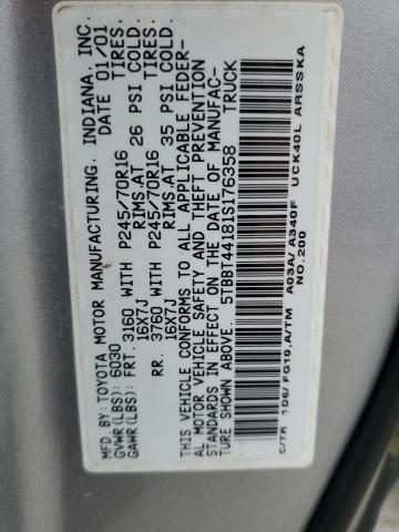 Photo 11 VIN: 5TBBT44181S176358 - TOYOTA TUNDRA ACC 