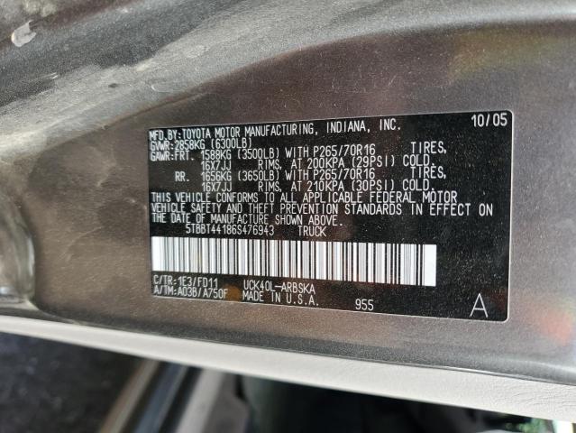 Photo 11 VIN: 5TBBT44186S476943 - TOYOTA TUNDRA ACC 