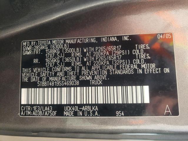 Photo 11 VIN: 5TBBT48195S469038 - TOYOTA TUNDRA 