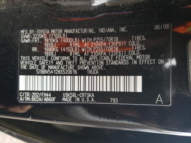 Photo 9 VIN: 5TBBV54128S520616 - TOYOTA TUNDRA DOU 