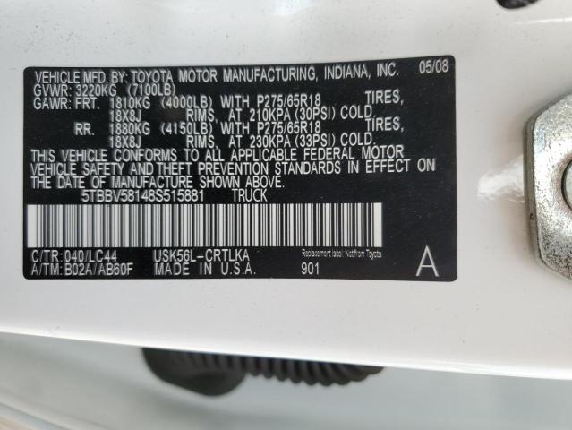 Photo 11 VIN: 5TBBV58148S515881 - TOYOTA TUNDRA DOU 