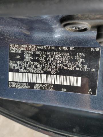 Photo 11 VIN: 5TBBV58178S509640 - TOYOTA TUNDRA DOU 