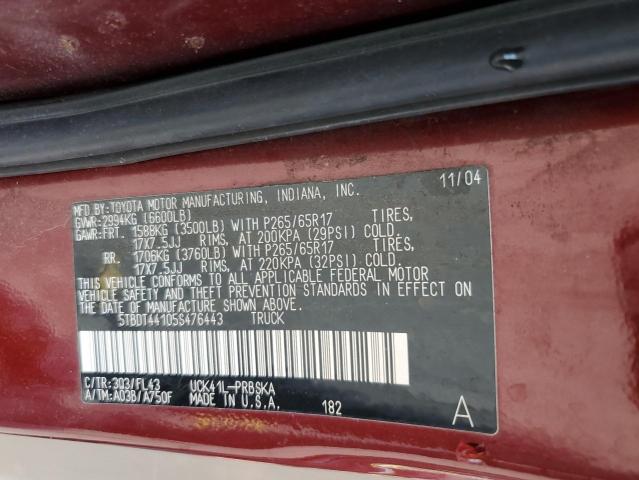 Photo 11 VIN: 5TBDT44105S476443 - TOYOTA TUNDRA DOU 