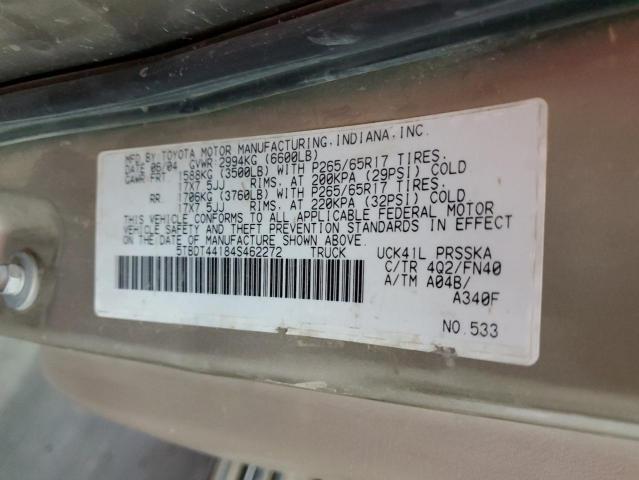 Photo 12 VIN: 5TBDT44184S462272 - TOYOTA TUNDRA DOU 