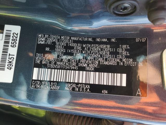 Photo 12 VIN: 5TBDV58117S479445 - TOYOTA TUNDRA 