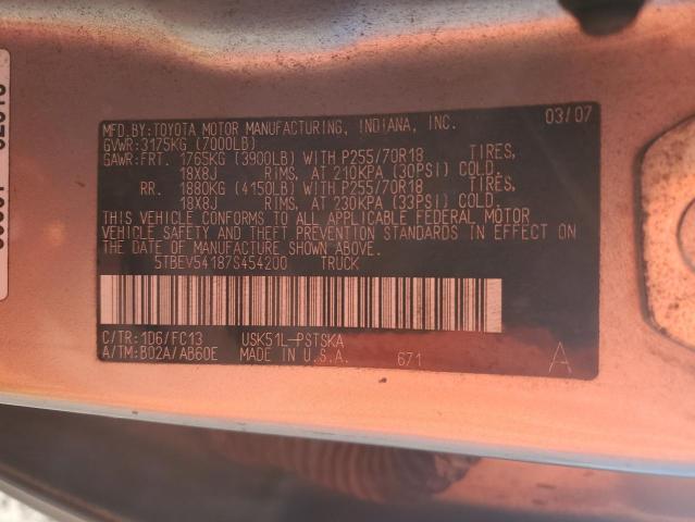 Photo 12 VIN: 5TBEV54187S454200 - TOYOTA TUNDRA CRE 