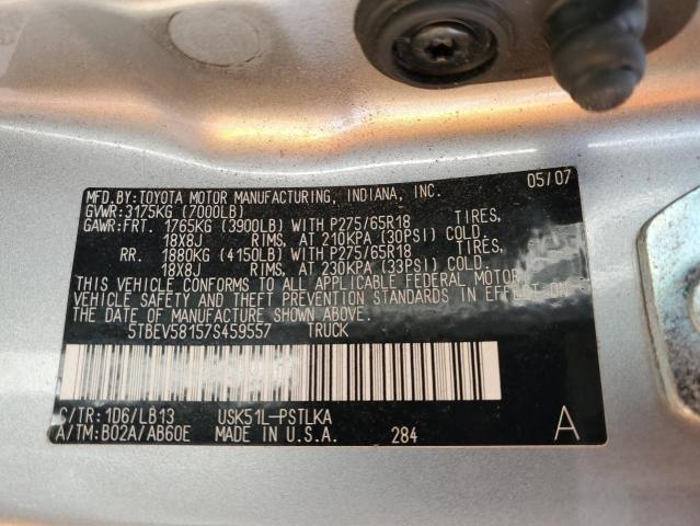 Photo 11 VIN: 5TBEV58157S459557 - TOYOTA TUNDRA CRE 