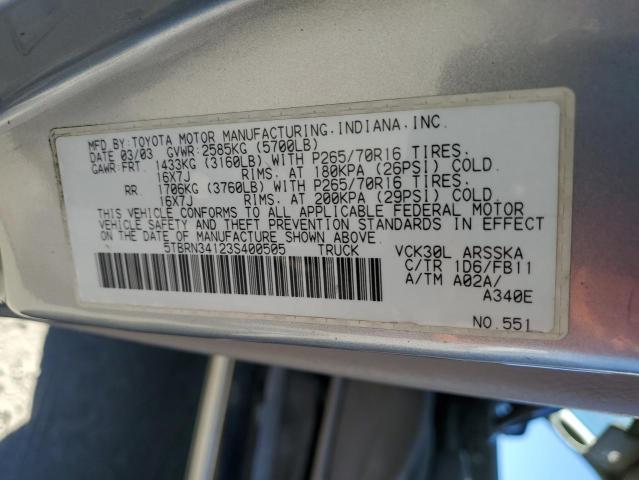 Photo 11 VIN: 5TBRN34123S400505 - TOYOTA TUNDRA ACC 