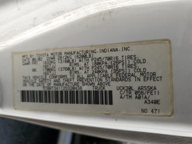 Photo 11 VIN: 5TBRT34112S320438 - TOYOTA TUNDRA ACC 