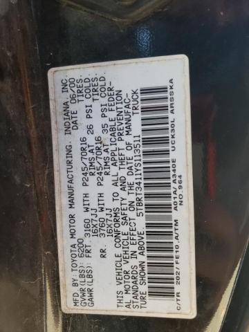 Photo 11 VIN: 5TBRT3411YS113511 - TOYOTA TUNDRA ACC 